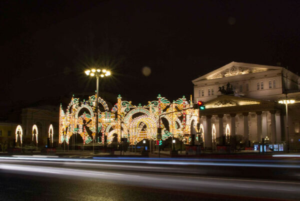 Mosca - Luminarie di Natale per il Christmas Light Festival